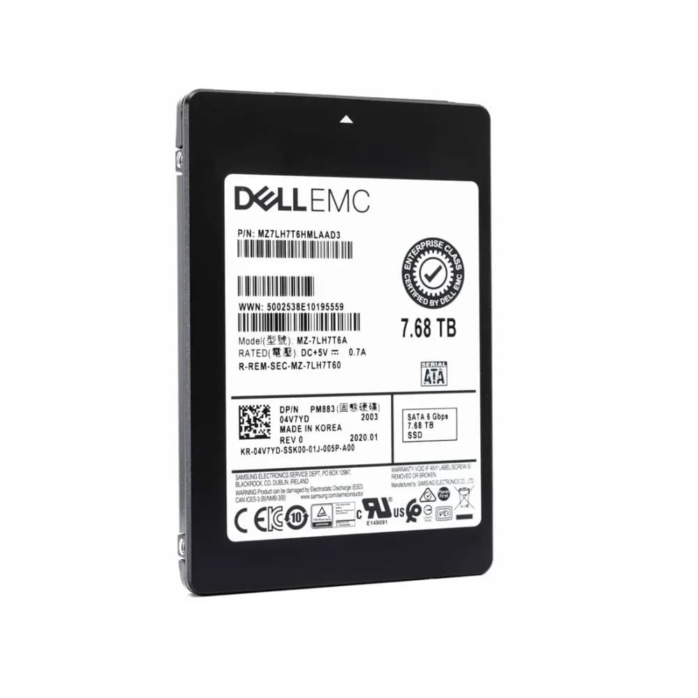 4V7YD - Dell 7.68TB SATA Triple-Level Cell SFF 2.5" Solid State Drive