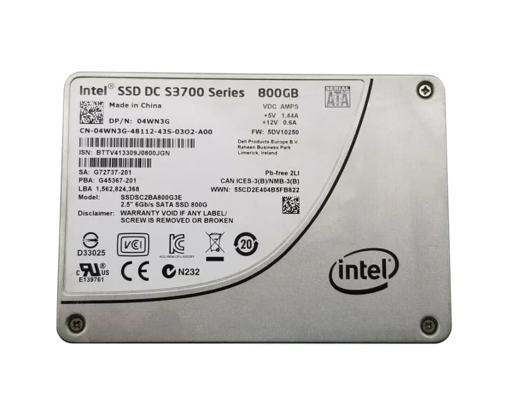 4WN3G - Dell 800GB 6Gb/s SATA 2.5-inch MLC Solid State Drive
