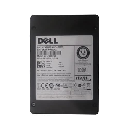 4WNJN - Dell 1.6TB MLC PCIe NVMe 3.0 x4 U.2 2.5-Inch SSD