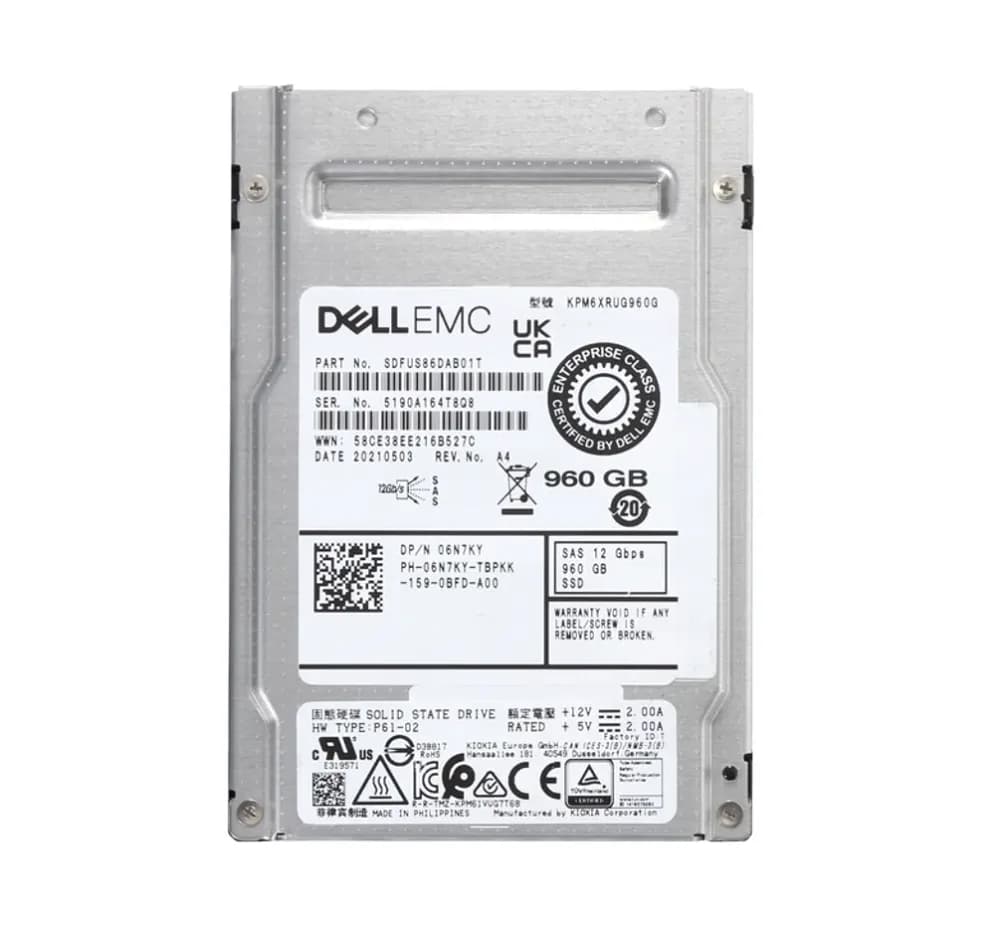 6N7KY - Dell 960GB SAS SFF 2.5-Inch Solid State Drive