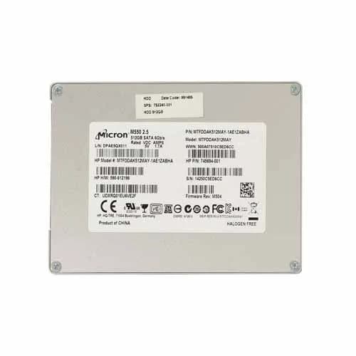 752240-001 - HP 512GB 2.5 inch MLC 6Gb/s SATA Solid State Drive