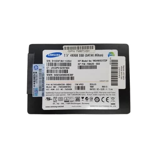 756620-002 - HPE 480GB 2.5 inch MLC 6Gb/s SATA Solid State Drive