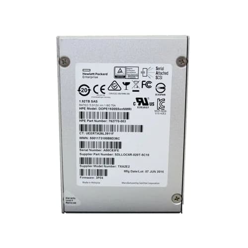 762770-003 - HPE 1.92TB 2.5 inch MLC 6Gb/s SAS Solid State Drive