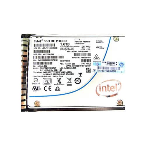 765033-003 - HP 1.6TB NVMe x4 Lanes PCI-E MU SC2 2.5-inch SSD