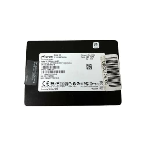 795556-001 - HP 512GB 2.5 inch MLC 6Gb/s SATA Solid State Drive