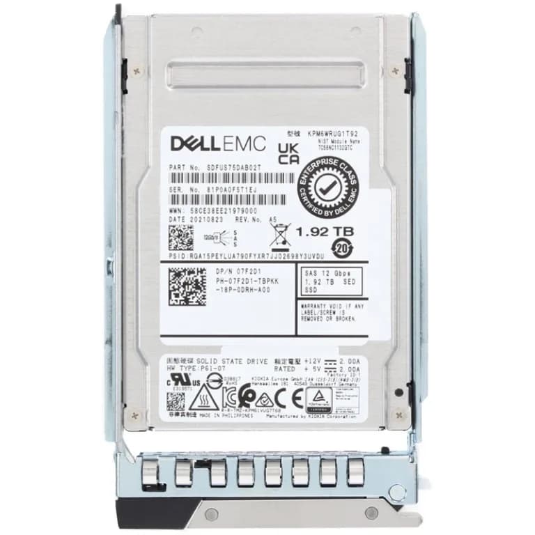 7F2D1 - Dell 1.92TB SAS Triple-Level Cell SFF 2.5" Solid State Drive