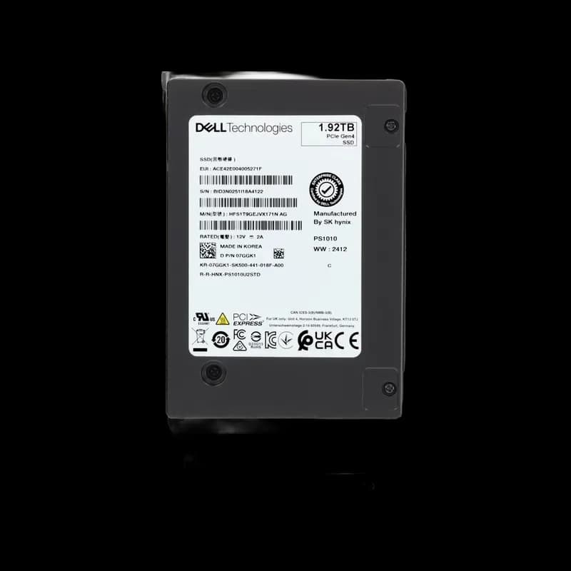 7GGK1 - Dell 1.92TB PCI Express NVMe TLC U.2 2.5" Solid State Drive