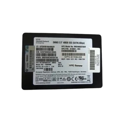 816962-003 - HPE 480GB 2.5 inch MLC 6Gb/s SATA Solid State Drive