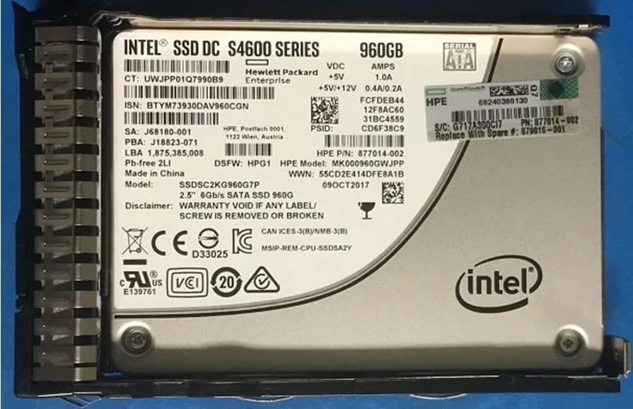 877782-B21 - HPE 960GB SATA SFF 2.5" Solid State Drive