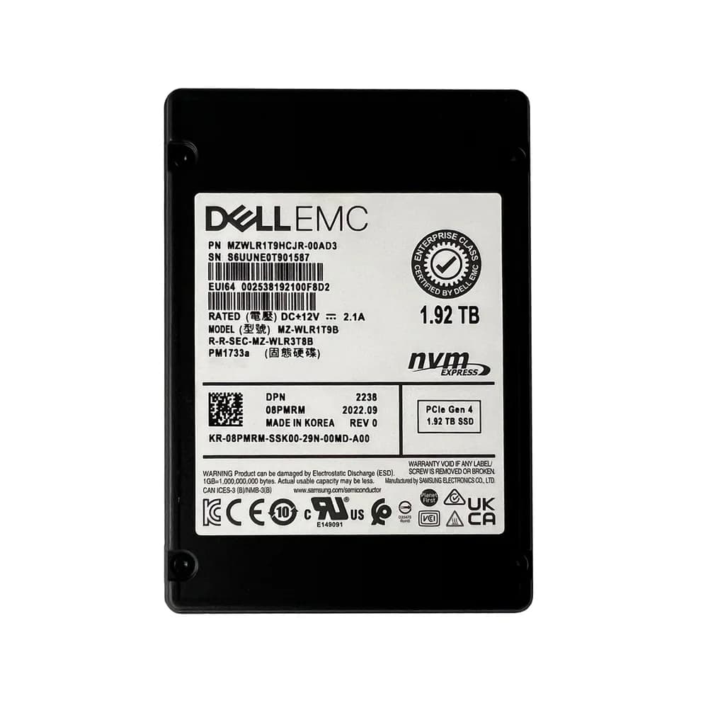 8PMRM - Dell 1.92TB PCI Express NVMe TLC 2.5" Solid State Drive