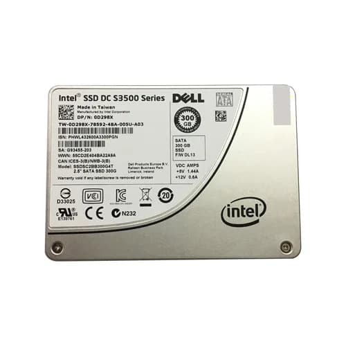D298X - Dell 300GB DC S3500 2.5 inch MLC 6Gb/s SATA SSD