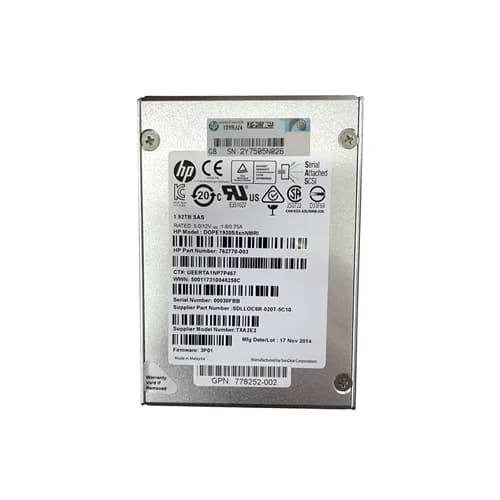 DOPE1920S5XNNMRI - HPE 1.92TB 2.5 inch MLC 6Gb/s SAS SSD
