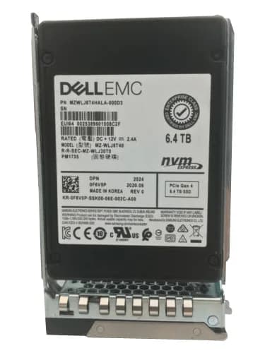 F6V5P - Dell 6.4TB PCI Express NVMe TLC 2.5" Solid State Drive