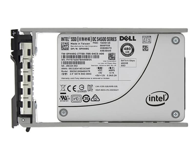 FH49G - Dell 480GB SATA Triple-Level Cell SFF 2.5" Solid State Drive