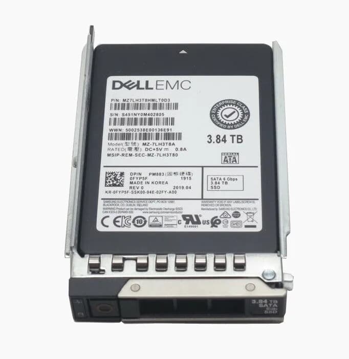 FYP5F - Dell 3.84TB SATA Triple-Level Cell SFF 2.5" Solid State Drive