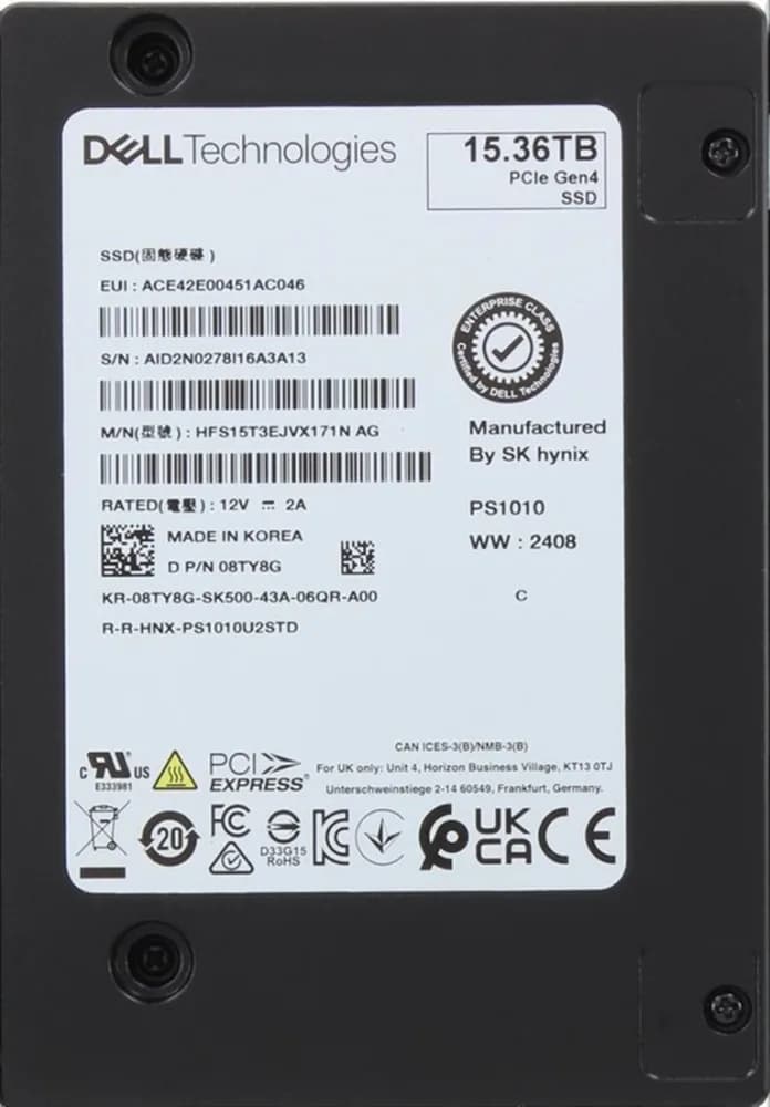 HFS15T3EJVX171N - Hynix PS1010 15.36TB PCI Express NVMe U.2 SSD