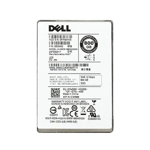 HUSMM1680ASS204 - HGST 800GB 2.5in MLC 12Gb/s SAS SSD