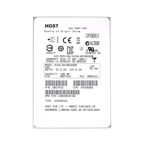 HUSSL4010BSS600 - HGST 100GB 2.5in SLC 6Gb/s SAS SSD