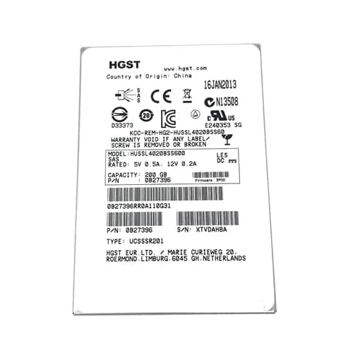 HUSSL4020BSS600 - HGST 200GB 2.5in SLC 6Gb/s SAS SSD