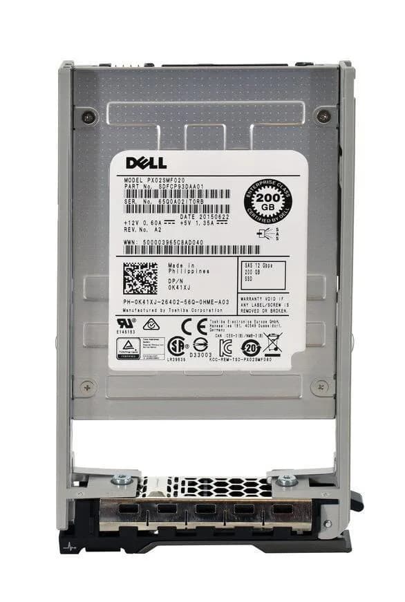 K41XJ - Dell 200GB 2.5 inch MLC 12Gb/s SAS Solid State Drive