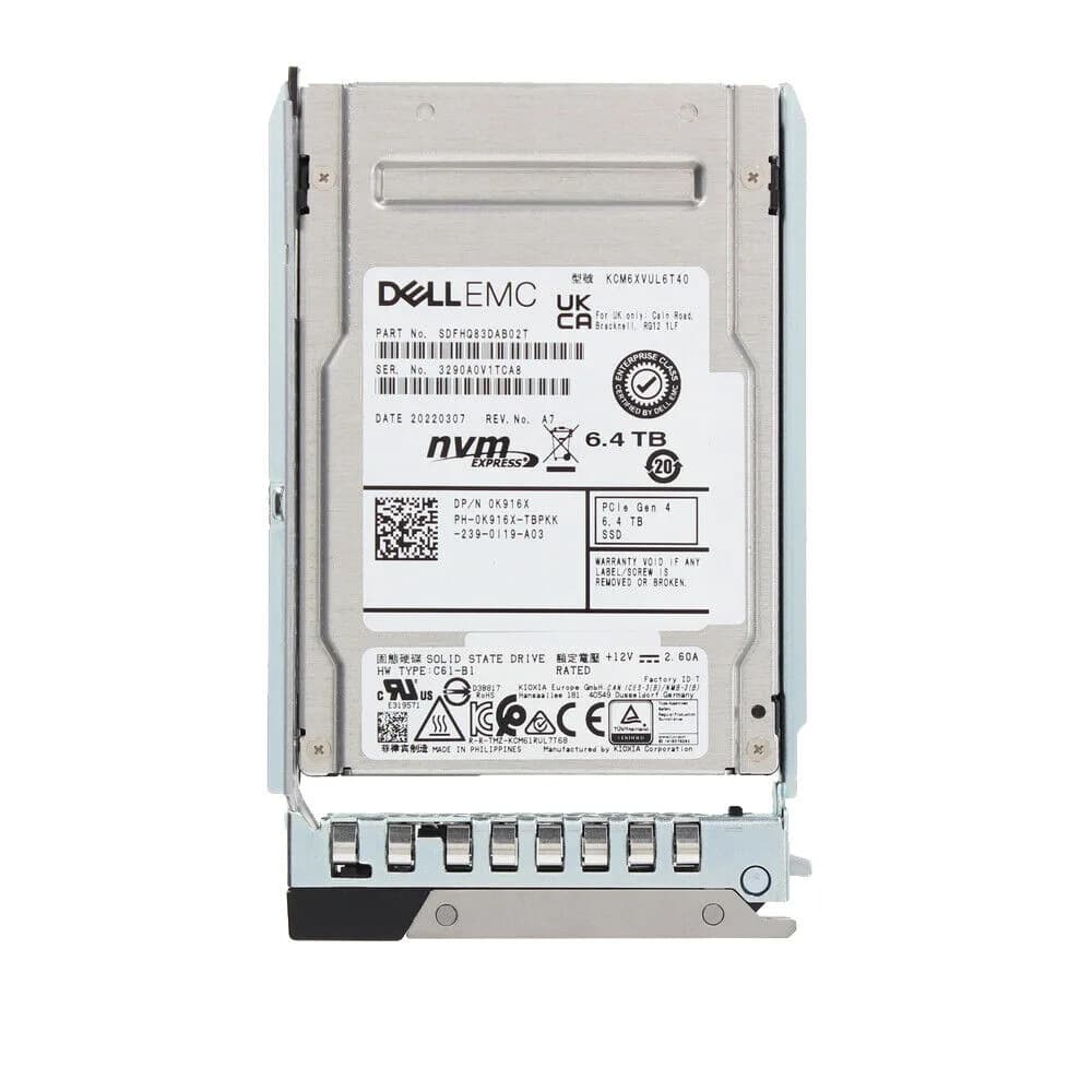 K916X - Dell CM6 6.4TB PCI Express NVMe TLC 2.5" Solid State Drive