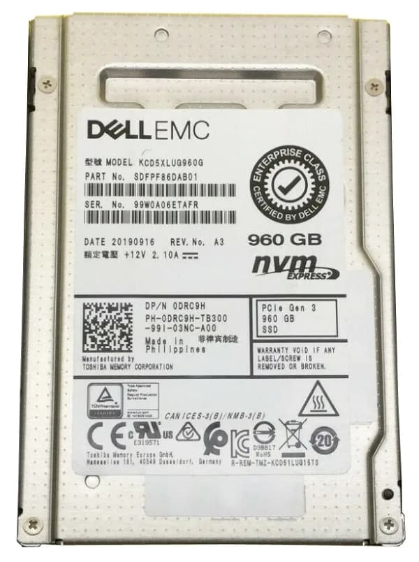 KCD5XLUG960G - KIOXIA 960GB PCI Express NVMe TLC 2.5" SSD