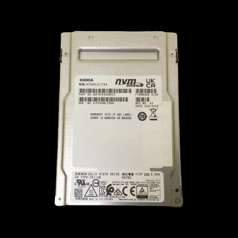 KCD6XLUL7T68 - KIOXIA CD6-R 7.68TB PCI Express NVMe TLC 2.5" SSD