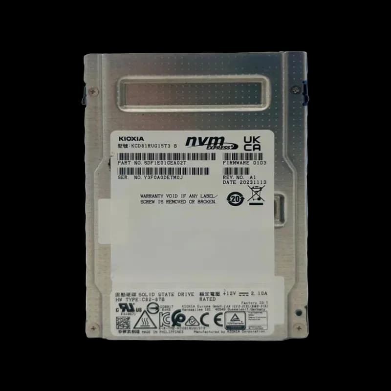 KCD81RUG15T3 - KIOXIA 15.36TB PCI Express NVMe U.2 2.5" SSD