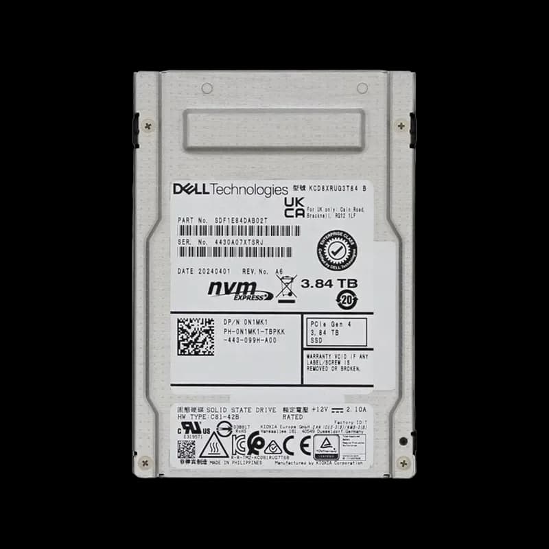 KCD8XRUG3T84 - KIOXIA CD8-R 3.84TB PCI Express NVMe TLC 2.5" SSD