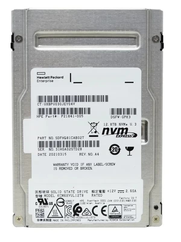 KCM6XVUL12T8 - KIOXIA CM6 12.8TB PCI Express NVMe TLC 2.5" SSD