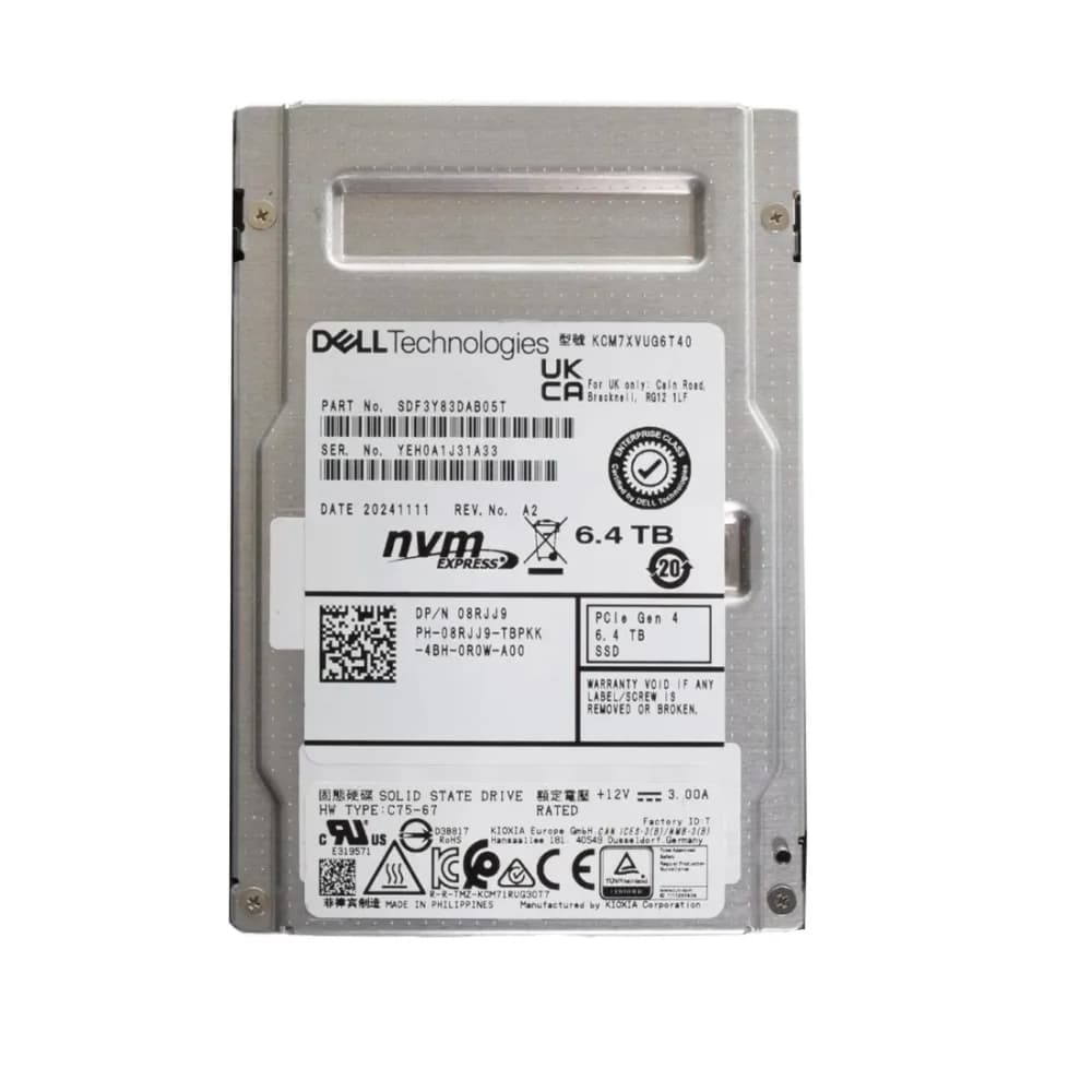 KCM7XVUG6T40 - KIOXIA CM7-V 6.4TB PCI Express NVMe TLC 2.5" SSD