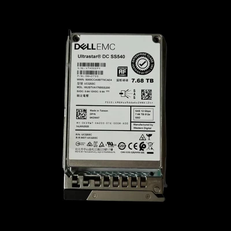 KD9W7 - Dell 7.68TB SAS Triple-Level Cell SFF 2.5" Solid State Drive