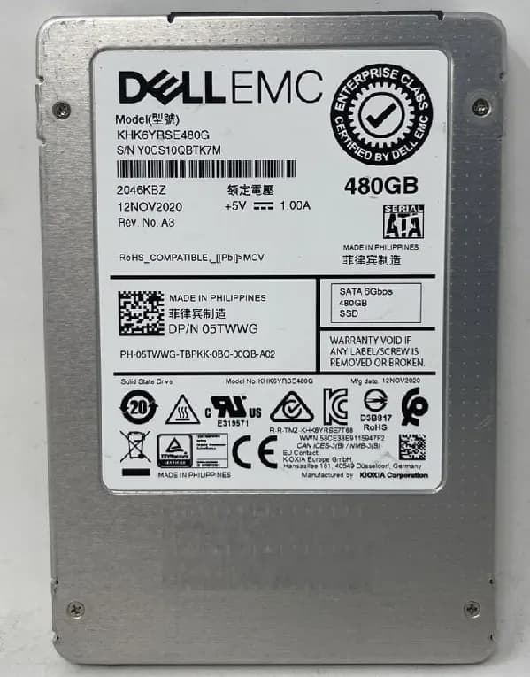 KHK6YRSE480G - KIOXIA 480GB SATA TLC 2.5" Solid State Drive