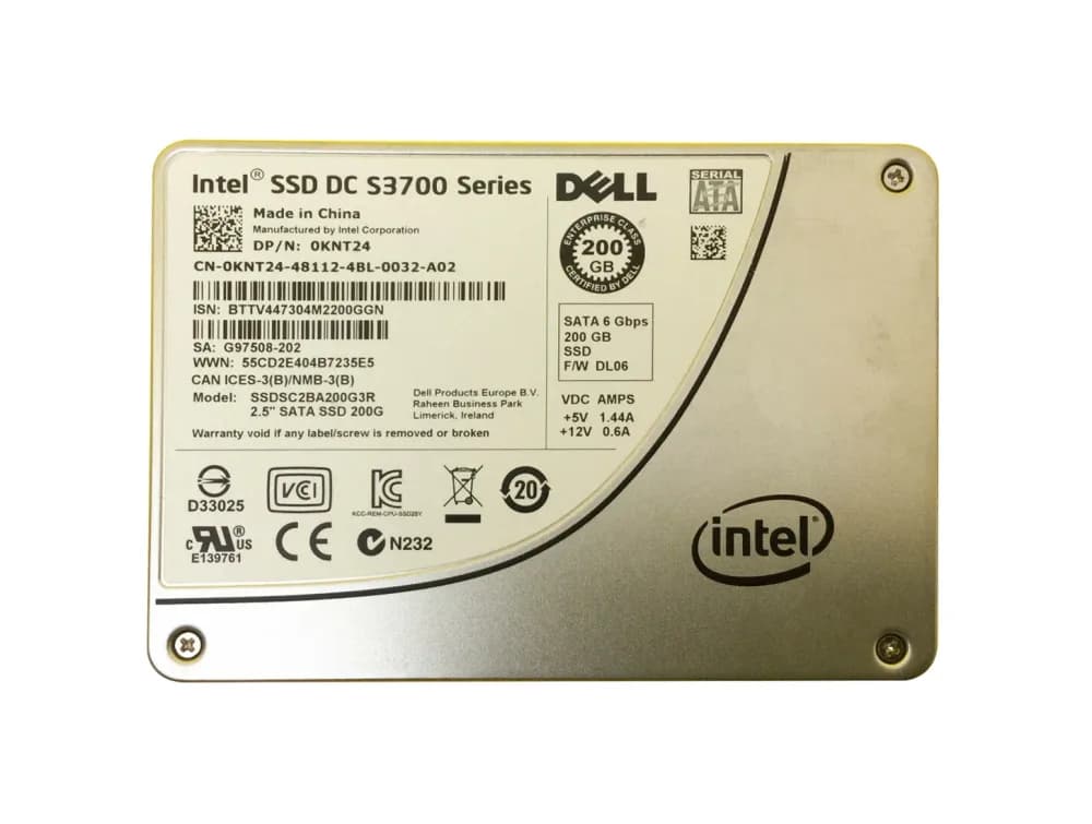 KNT24 - Dell 200GB 2.5 inch MLC 6Gb/s SATA Solid State Drive