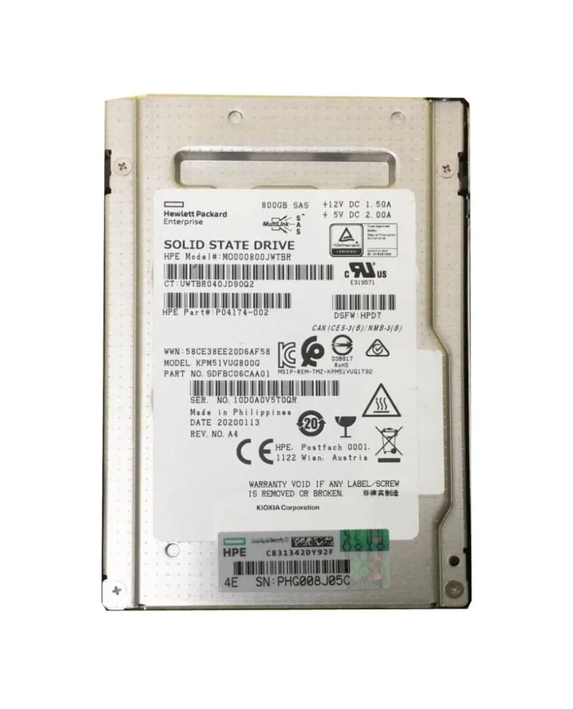 KPM51VUG800G - KIOXIA PM5-V 800GB SAS TLC 2.5" Solid State Drive