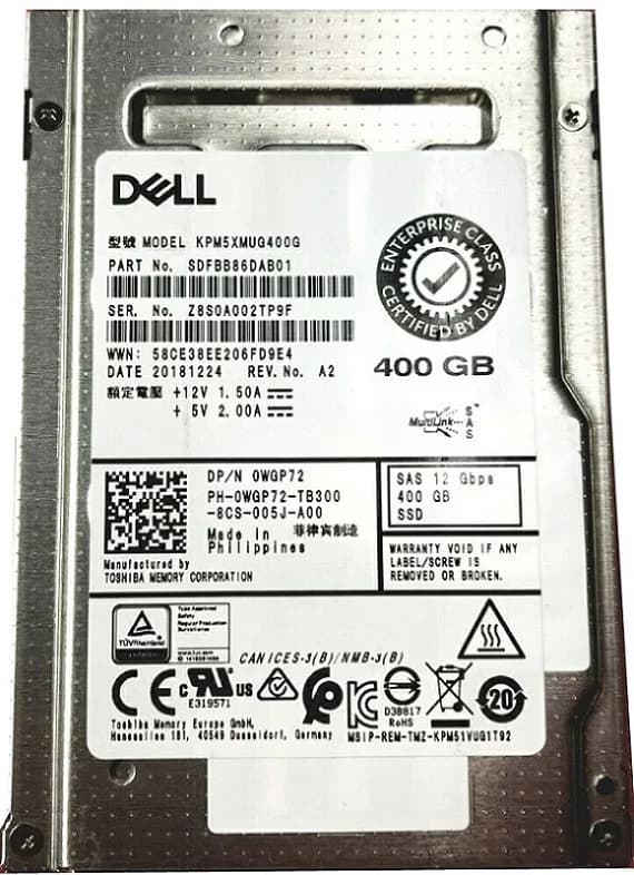 KPM5XMUG400G - KIOXIA PM5-M 400GB SAS TLC 2.5" Solid State Drive