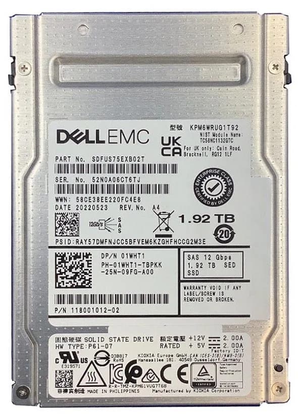KPM6WRUG1T92 - KIOXIA PM6-R 1.92TB SAS TLC 2.5" Solid State Drive