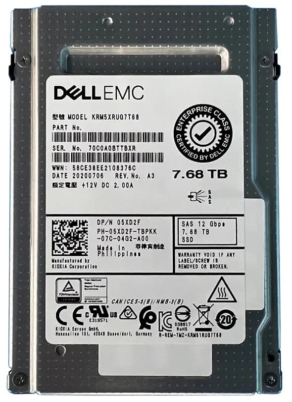KRM5XRUG7T68 - Toshiba RM5 7.68TB SAS TLC 2.5" Solid State Drive