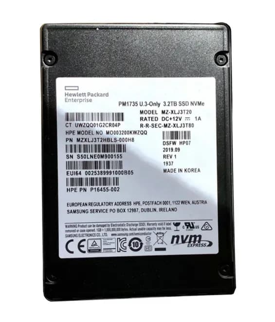 MO003200KWZQQ - HPE PM1735 3.2TB PCI Express NVMe TLC 2.5" SSD