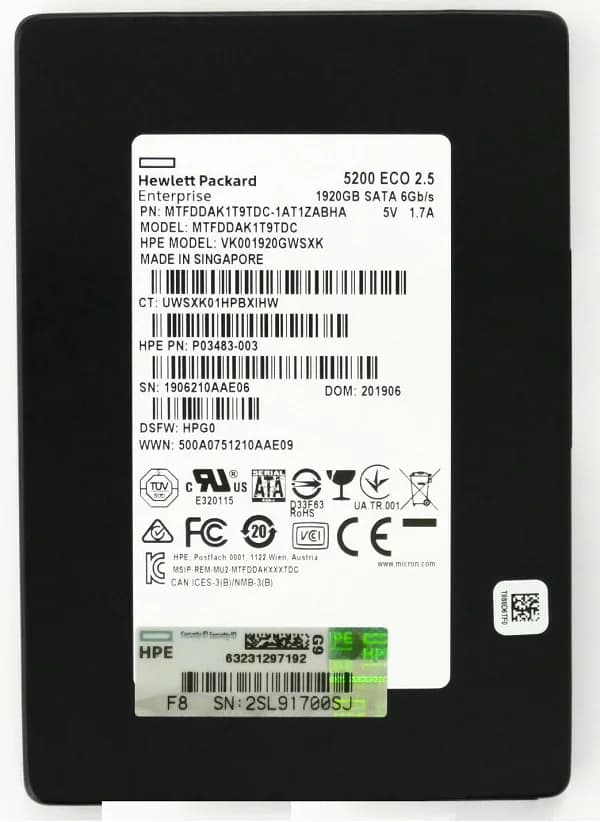 MTFDDAK1T9TDC-1AT1ZABHA - Micron 5200 Eco 1.92TB SATA TLC 2.5" SSD