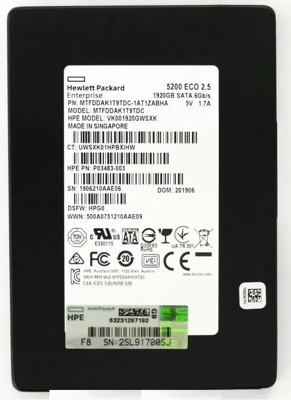 MTFDDAK1T9TDC-1AT1ZABYY - Micron 5200 Eco 1.92TB SATA TLC 2.5" SSD