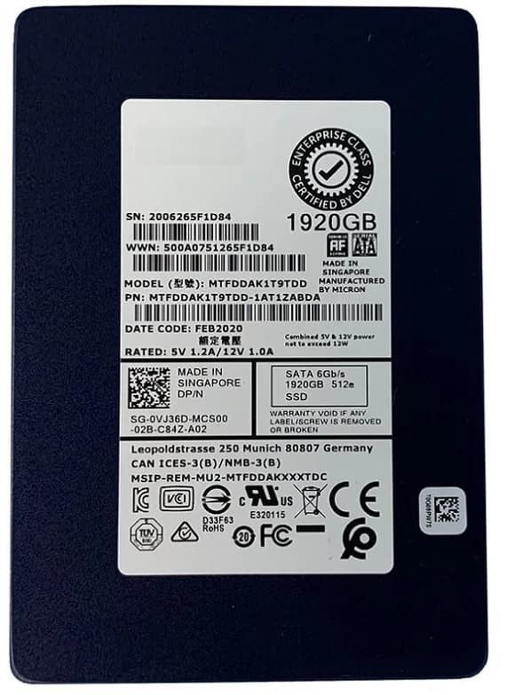 MTFDDAK1T9TDD-1AT1ZABYY - Micron 5200 Pro 1.92TB SATA TLC 2.5" SSD