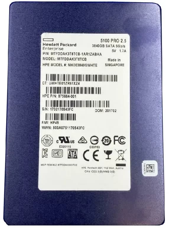 MTFDDAK3T8TCB-1AR1ZABHA - Micron 3.84TB SATA 2.5" Solid State Drive
