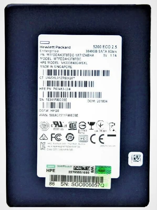 MTFDDAK3T8TDC-1AT1ZABHA - Micron 5200 Eco 3.84TB SATA TLC 2.5" SSD