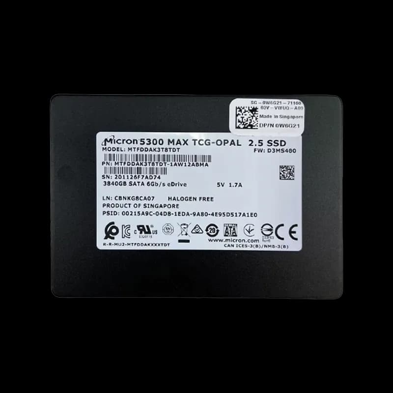 MTFDDAK3T8TDT-1AW12ABMA - Micron 3.84TB SATA 2.5" Solid State Drive. DELL OEM.