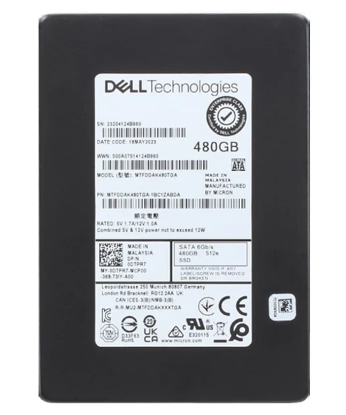 MTFDDAK480TGA-1BC1ZABDA - Micron 5400 PRO 480GB SATA TLC 2.5" SSD. Dell OEM.