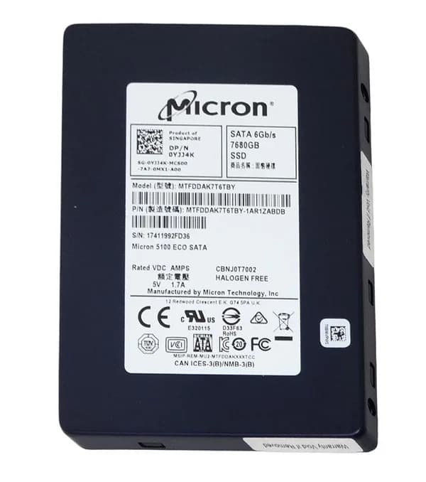 MTFDDAK7T6TBY-1AR1ZABDB - Micron 5100 Eco 7.68TB SATA TLC 2.5" SSD