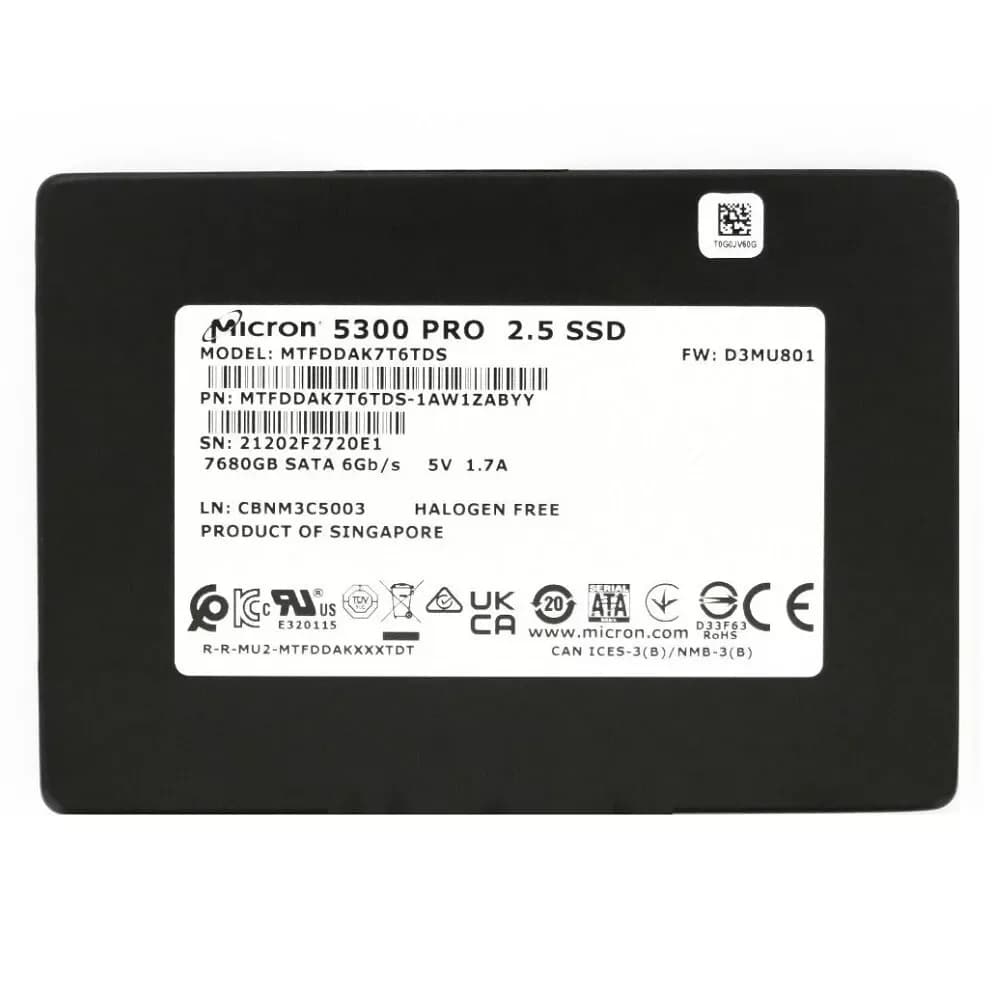 MTFDDAK7T6TDS-1AW1ZABYY - Micron 7.68TB 2.5in TLC 6Gb/s SATA SSD