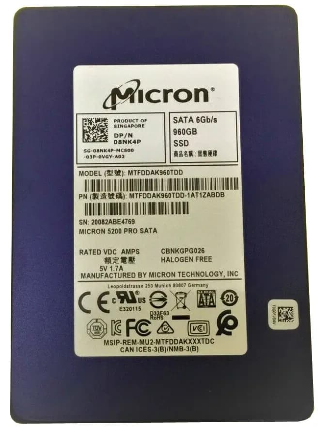MTFDDAK960TDD-1AT1ZABDB - Micron 960GB 2.5 inch TLC 6Gb/s SATA SSD