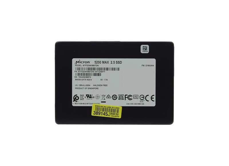 MTFDDAK960TDN-1AT1ZABYY - Micron 960GB 2.5in TLC 6Gb/s SATA SSD